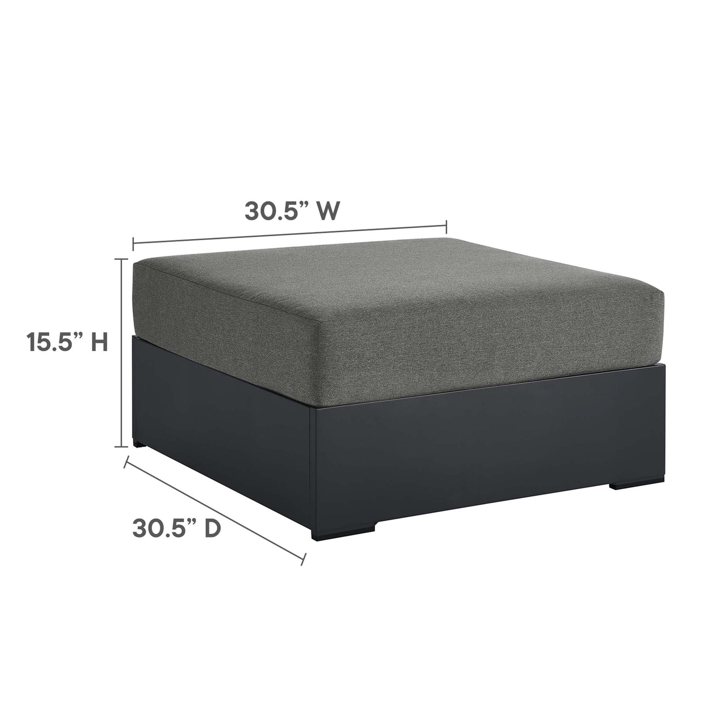 Tahoe Outdoor Patio Powder-Coated Aluminum Ottoman by Modway EEI-6627