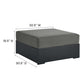 Tahoe Outdoor Patio Powder-Coated Aluminum Ottoman by Modway EEI-6627