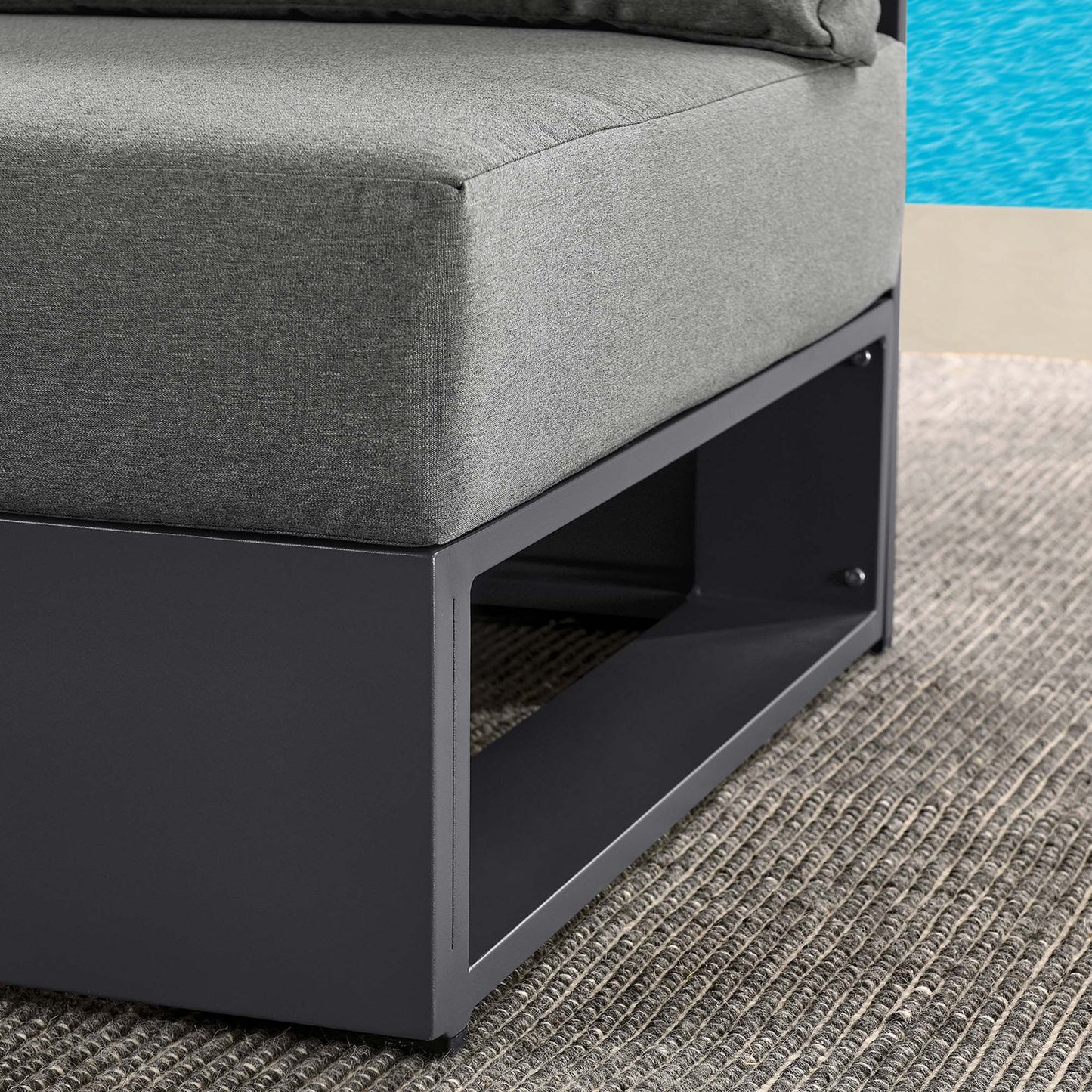 Tahoe Outdoor Patio Powder-Coated Aluminum Modular Armless Chair by Modway EEI-6628