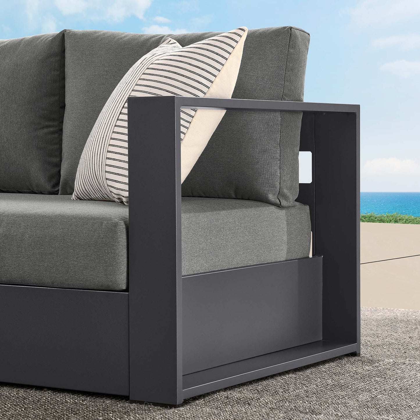 Tahoe Outdoor Patio Powder-Coated Aluminum Modular Right-Facing Loveseat by Modway EEI-6630