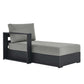 Tahoe Outdoor Patio Powder-Coated Aluminum Modular Left-Facing Chaise Lounge by Modway EEI-6632