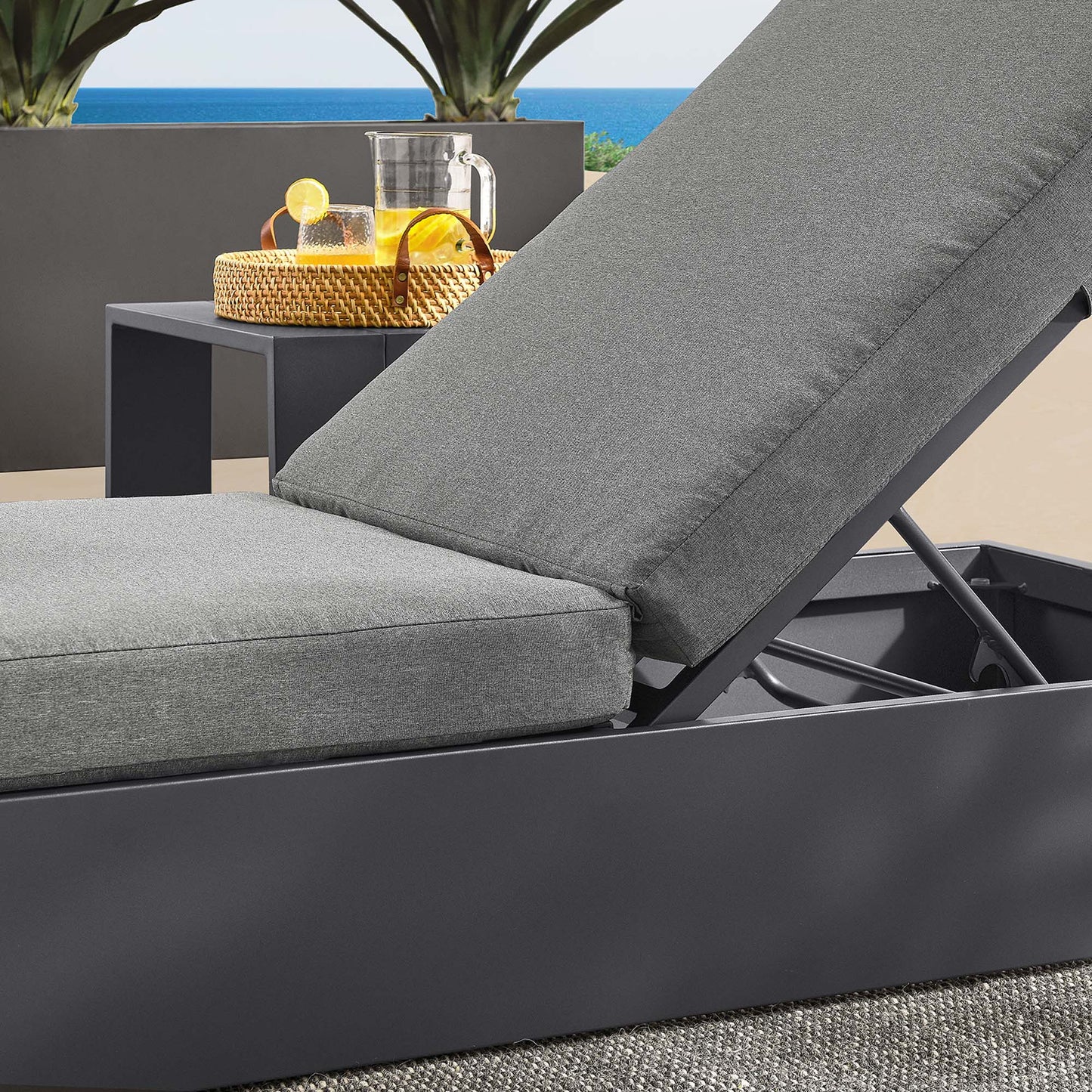 Tahoe Outdoor Patio Powder-Coated Aluminum Chaise Lounge Chair by Modway EEI-6634
