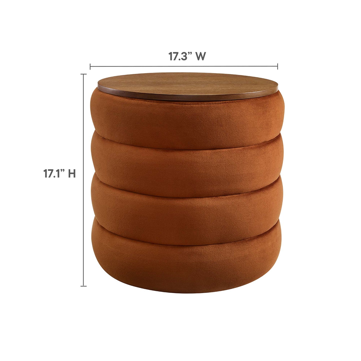 Mezzo Round Performance Velvet Storage Ottoman by Modway EEI-6684