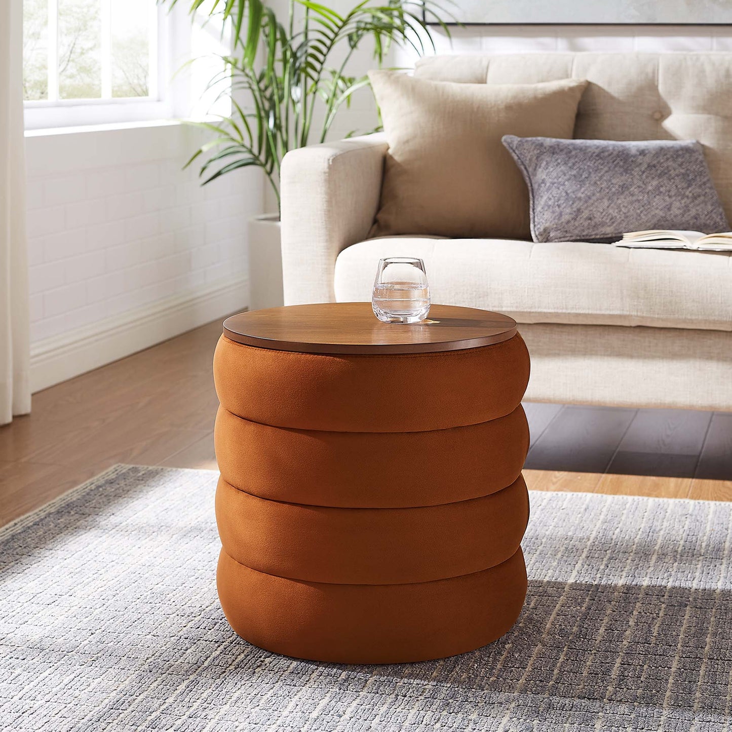 Mezzo Round Performance Velvet Storage Ottoman by Modway EEI-6684