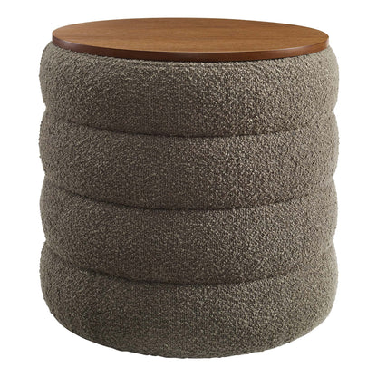Mezzo Round Boucle Fabric Storage Ottoman by Modway EEI-6685