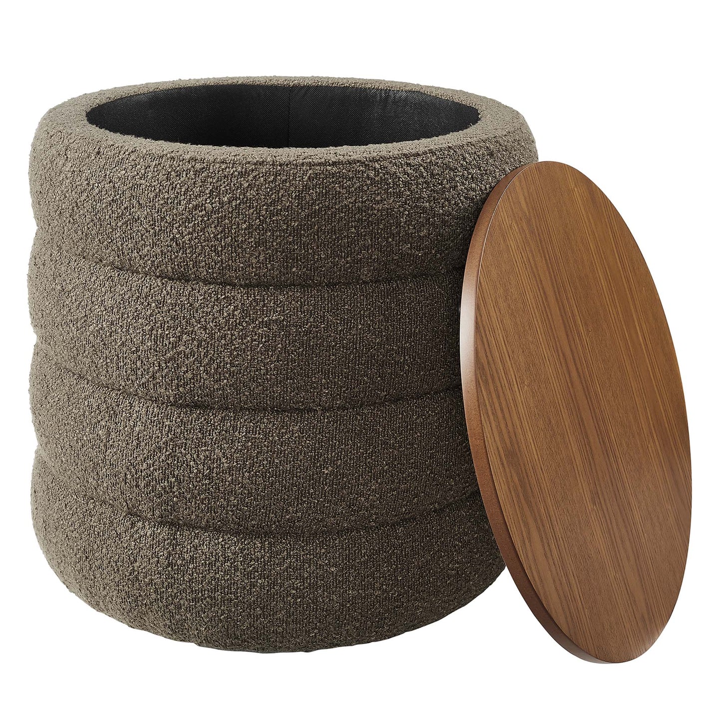Mezzo Round Boucle Fabric Storage Ottoman by Modway EEI-6685