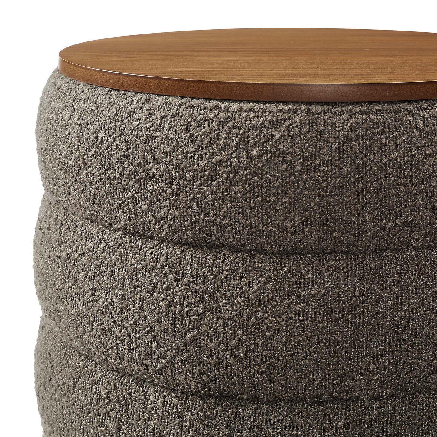 Mezzo Round Boucle Fabric Storage Ottoman by Modway EEI-6685