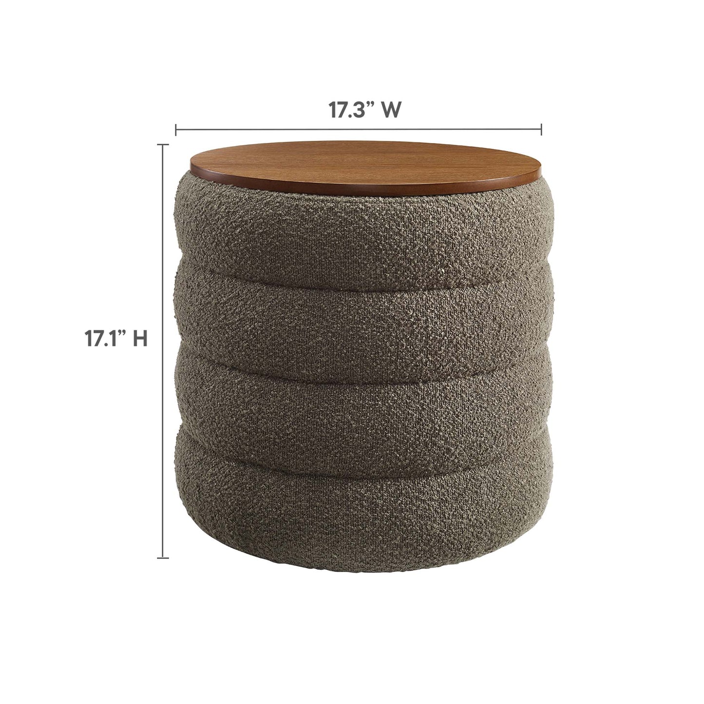 Mezzo Round Boucle Fabric Storage Ottoman by Modway EEI-6685