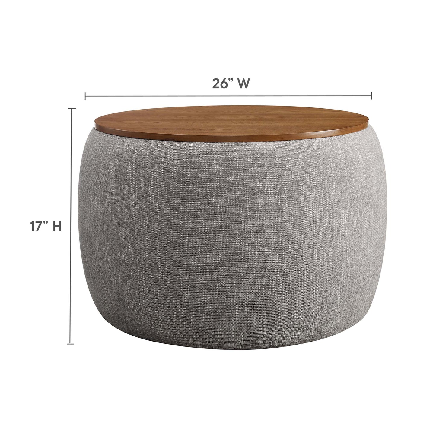 Perla Woven Heathered Fabric Upholstered Storage Ottoman by Modway EEI-6688