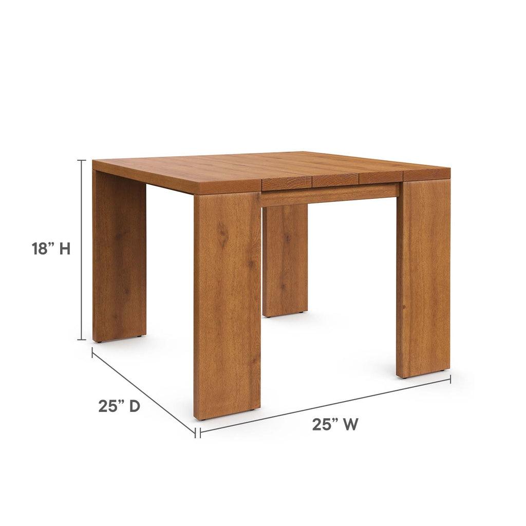 Modway Tahoe Outdoor Patio Acacia Wood Side Table FredCo