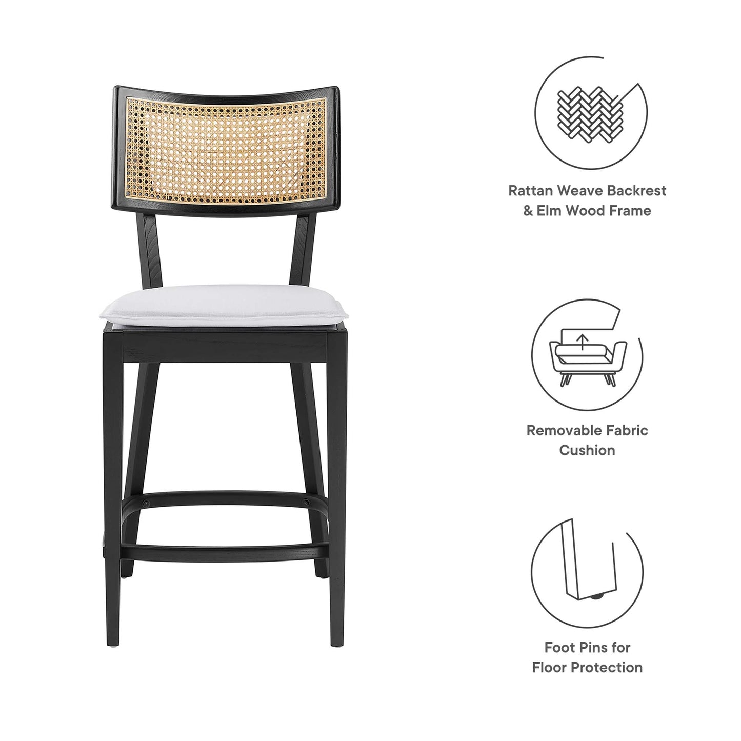 Caledonia Wood Counter Stools Set of 2 by Modway EEI-6821