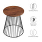 Modway Valeo Round Wood and Metal Side Table