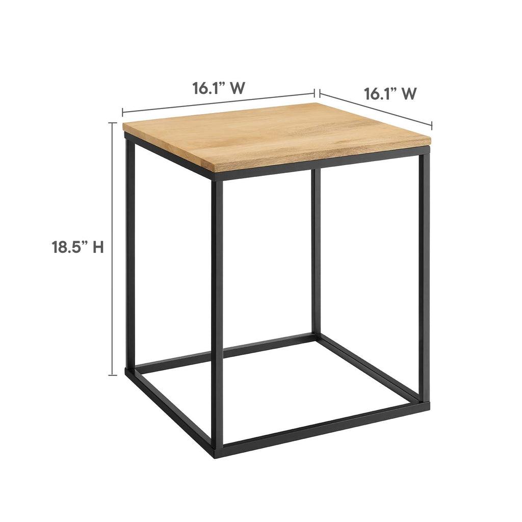 Modway Zora Square Wood and Metal Side Table
