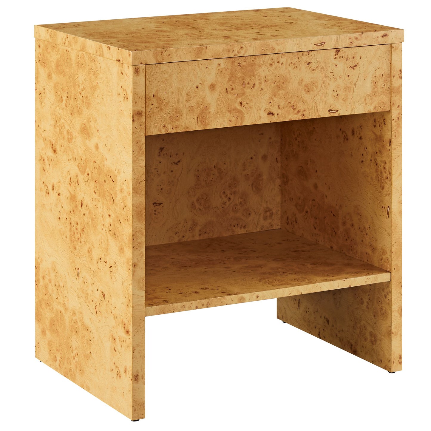 Hudson 1-Drawer Burl Wood Nightstand With Shelf by Modway EEI-6856 FredCo
