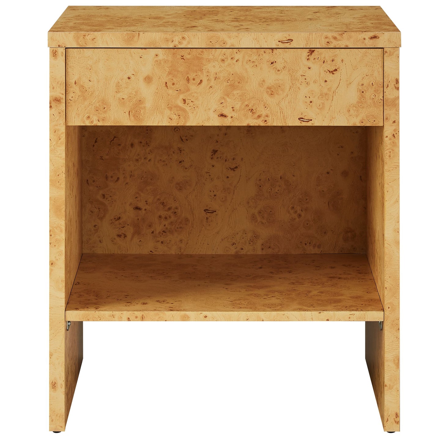 Hudson 1-Drawer Burl Wood Nightstand With Shelf by Modway EEI-6856 FredCo