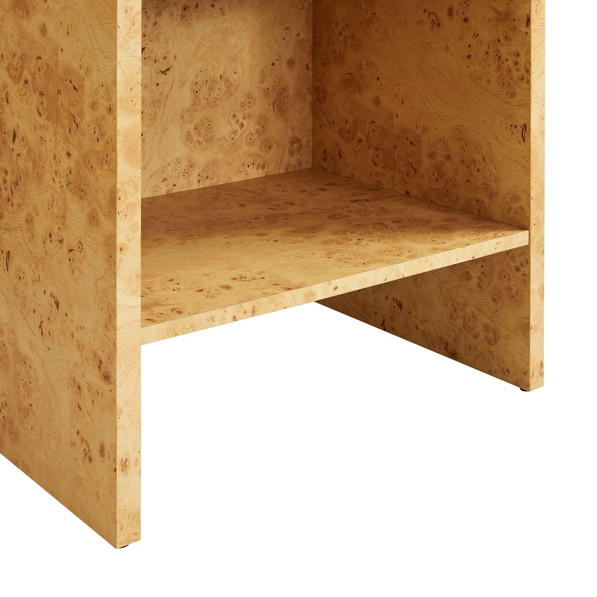 Hudson 1-Drawer Burl Wood Nightstand With Shelf by Modway EEI-6856 FredCo