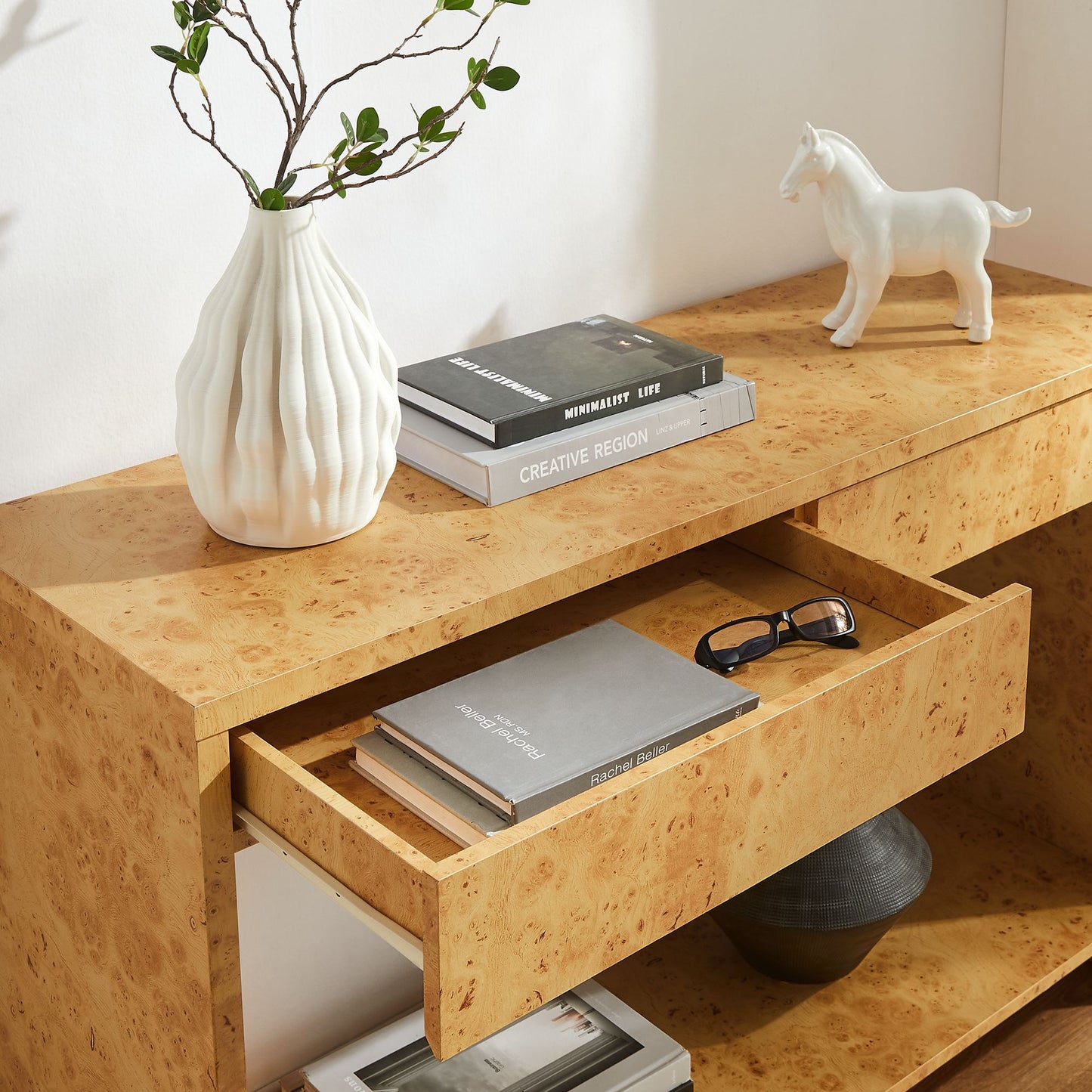 Hudson 2-Drawer Burl Wood Console Table by Modway EEI-6857 FredCo