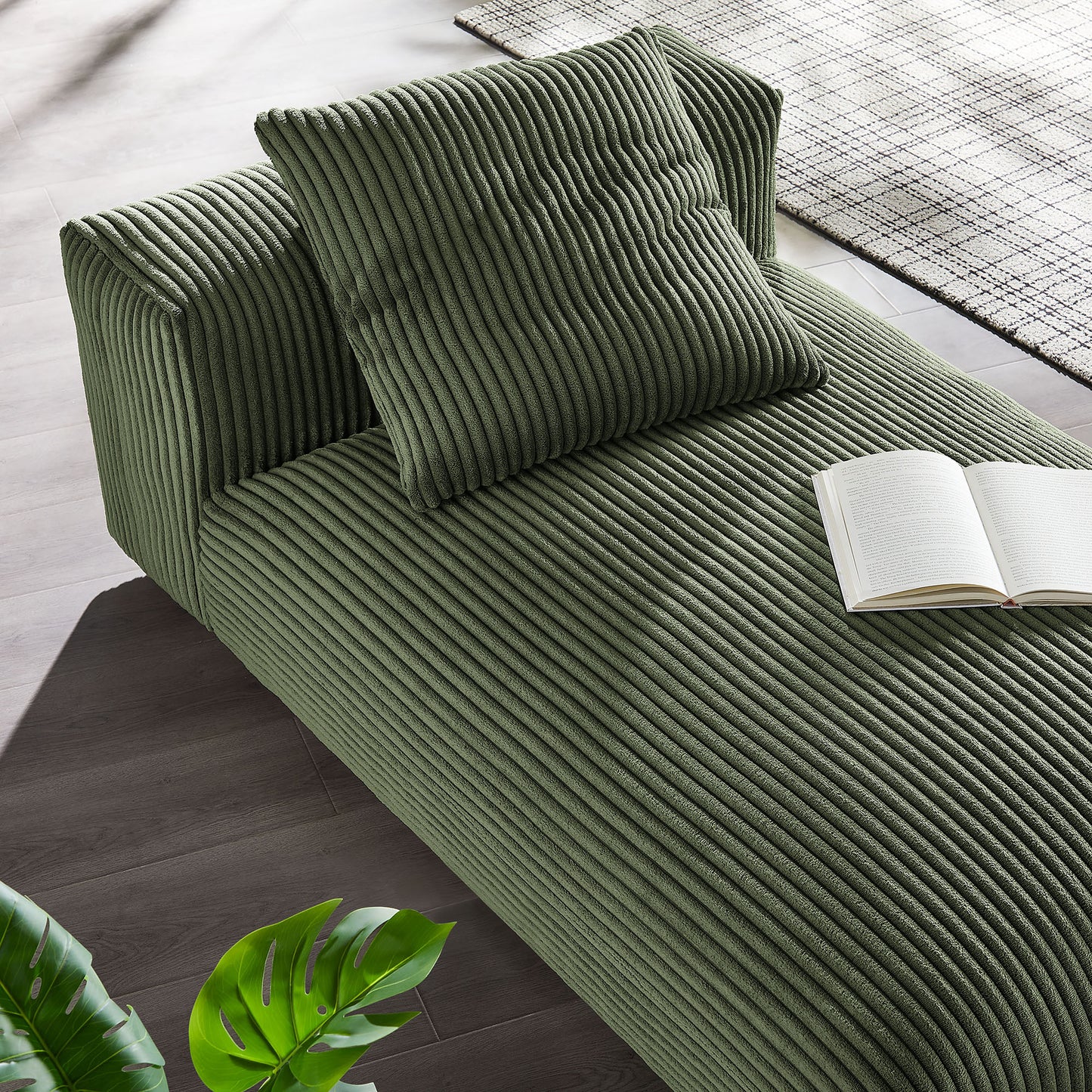 Solace Modular Corduroy Upholstered Armless Chaise Lounge by Modway EEI-6886