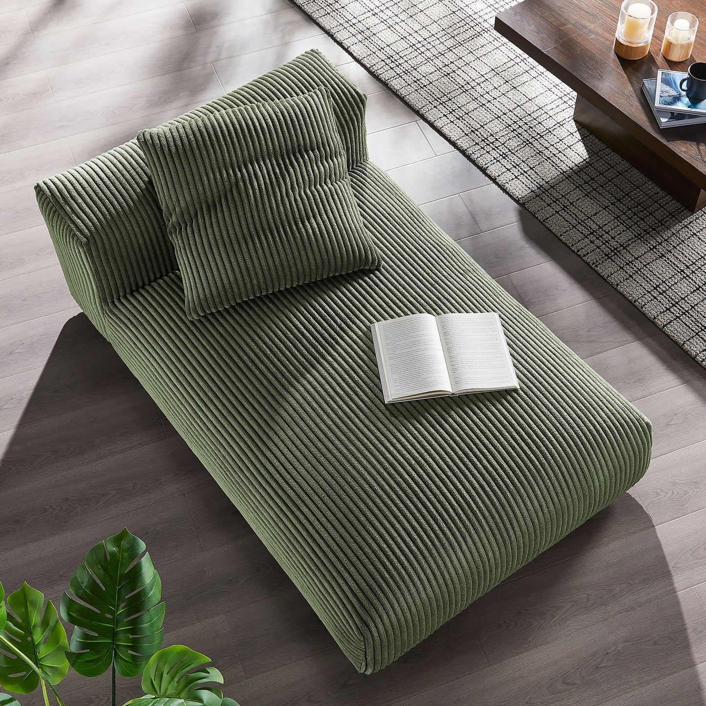 Solace Modular Corduroy Upholstered Armless Chaise Lounge by Modway EEI-6886