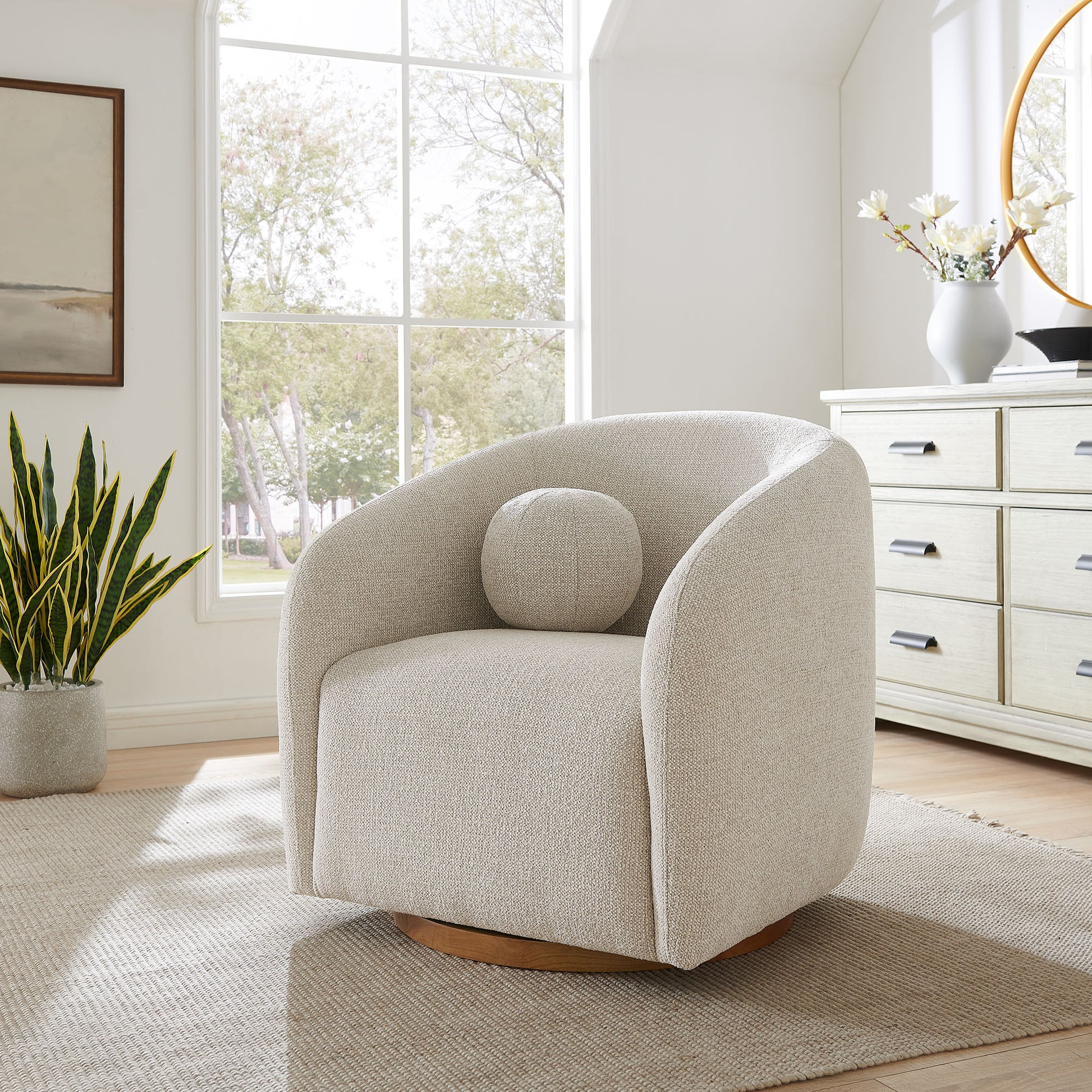 Holland Swivel Chenille Fabric Armchair by Modway EEI-7218 FredCo