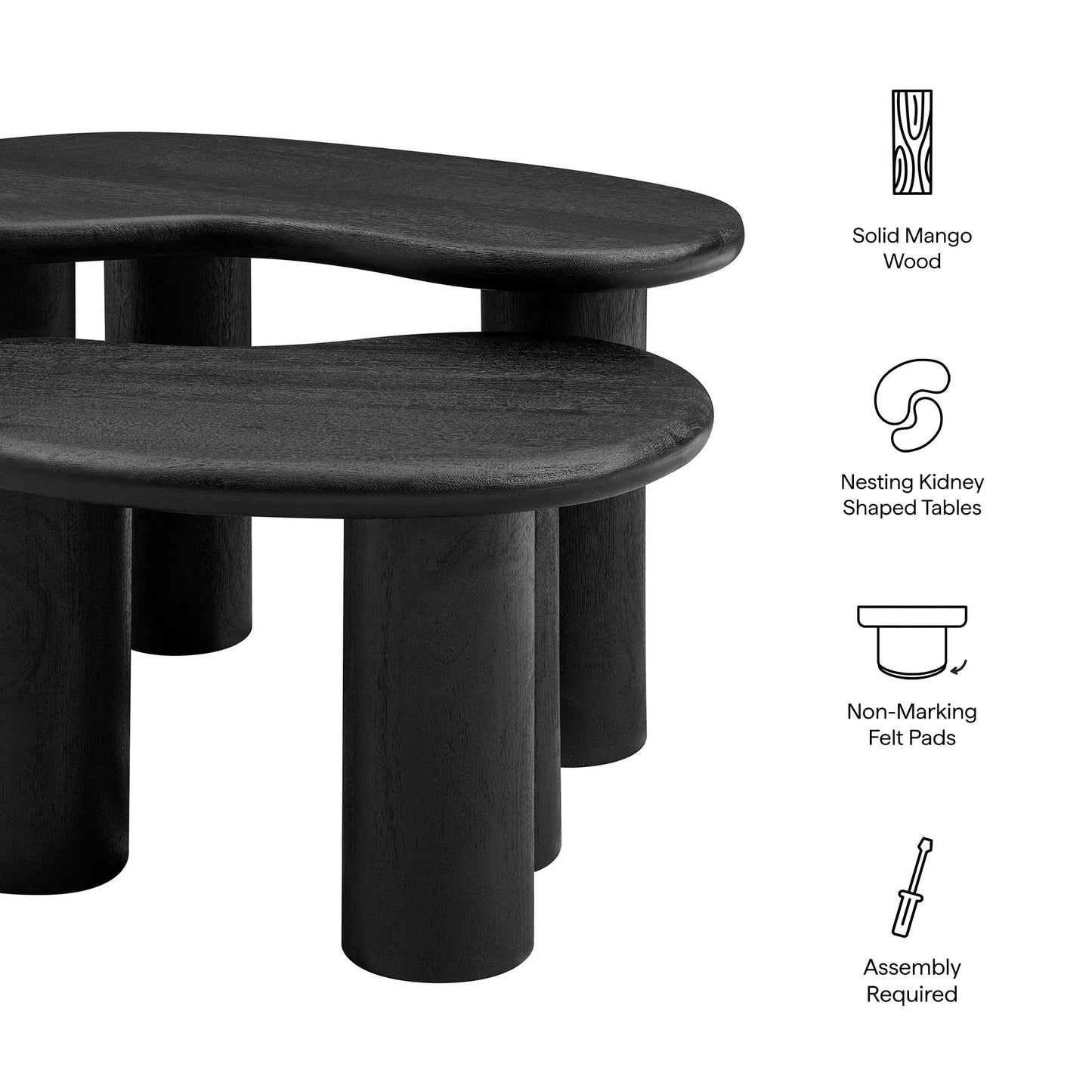 Hackney Mango Wood Nesting Coffee Table Set by Modway EEI-7283 FredCo