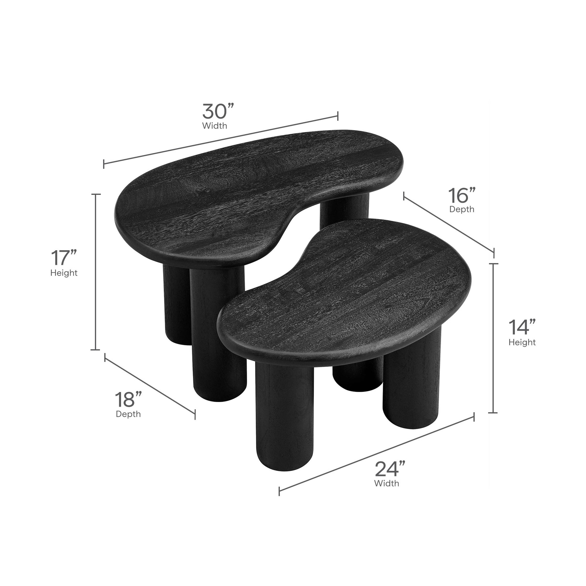 Hackney Mango Wood Nesting Coffee Table Set by Modway EEI-7283 FredCo
