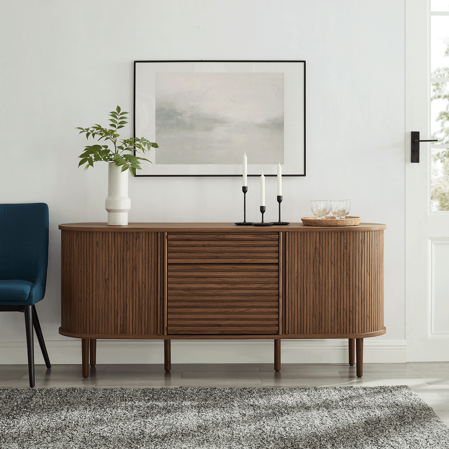 Harlan 67" Fluted Oval Sideboard Cabinet by Modway EEI-7293 FredCo