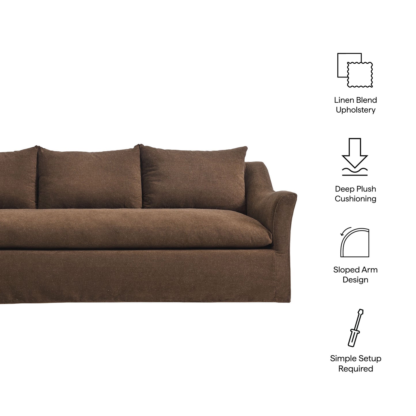 Somerset 92" Linen Blend Slipcovered Sofa by Modway EEI-7310