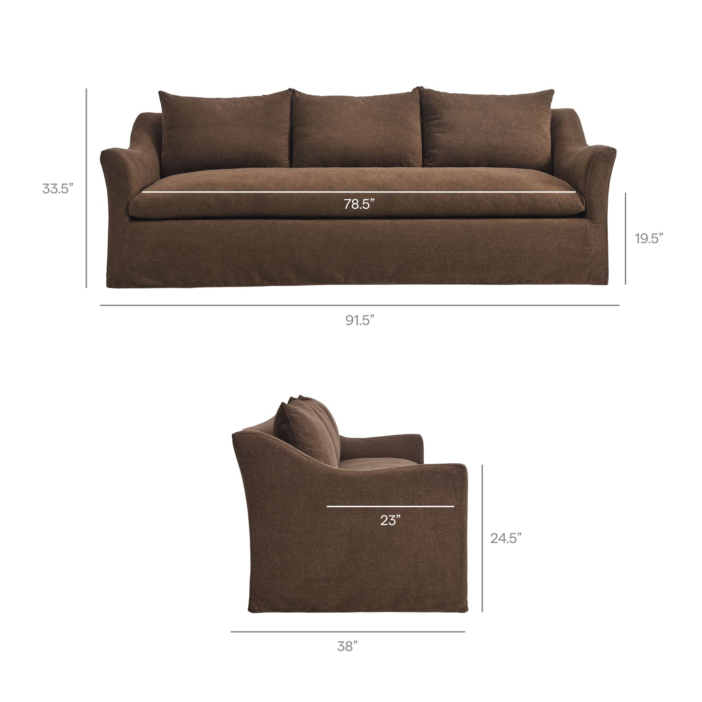 Somerset 92" Linen Blend Slipcovered Sofa by Modway EEI-7310