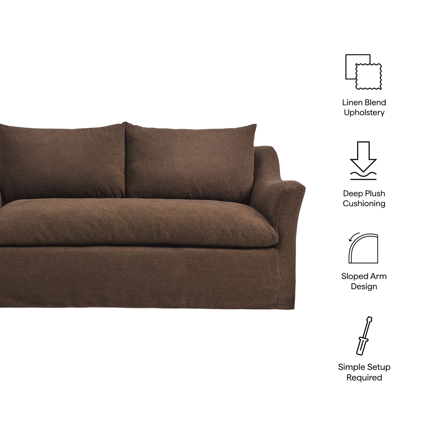 Somerset 70" Linen Blend Slipcovered Loveseat by Modway EEI-7311