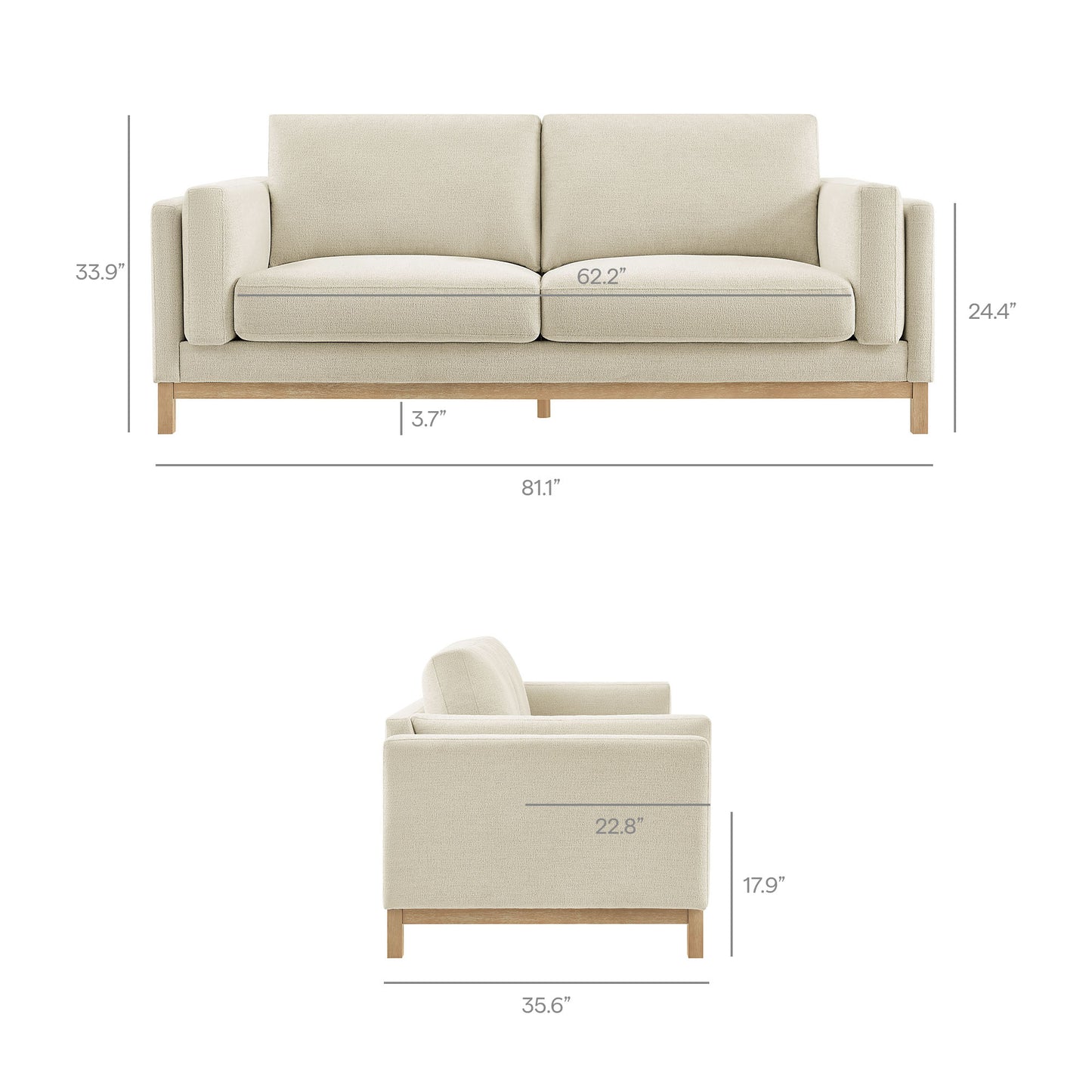Roscoe 81 inch Fabric Sofa by Modway EEI-7327