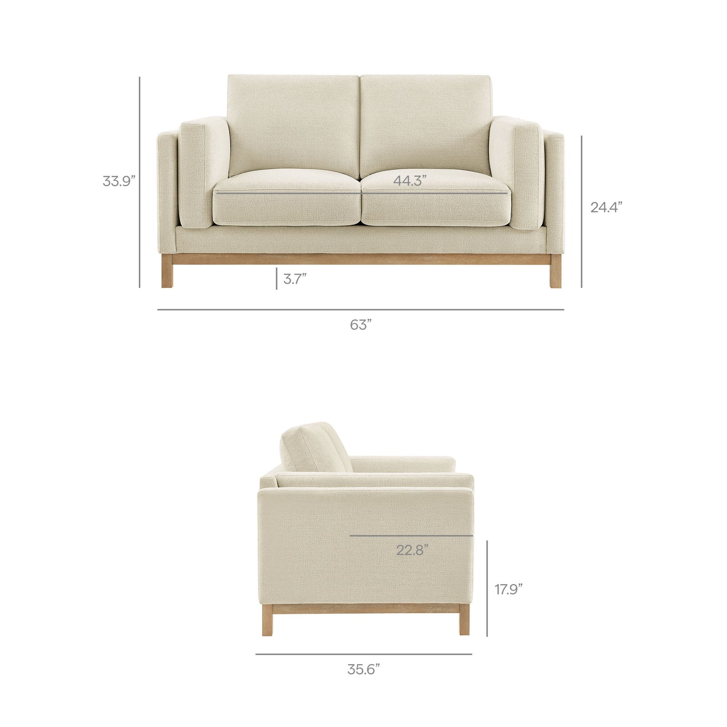 Roscoe 63 inch Fabric Loveseat by Modway EEI-7328