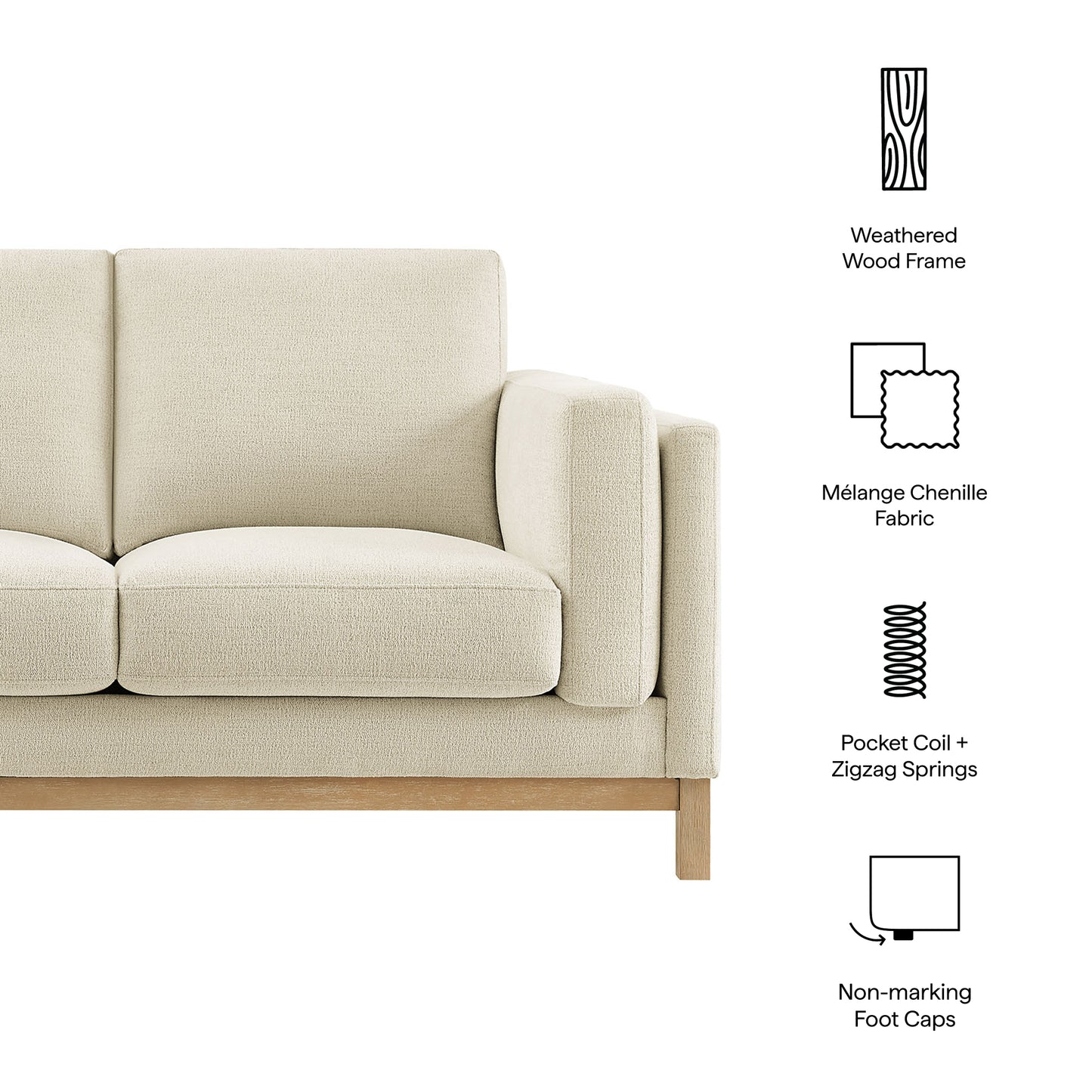 Roscoe 63 inch Fabric Loveseat by Modway EEI-7328