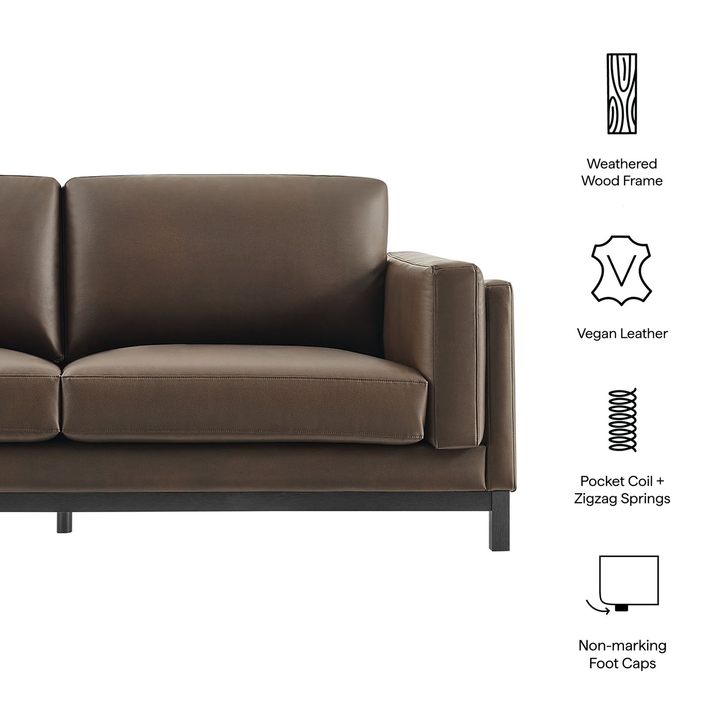 Roscoe 81 inch Vegan Leather Sofa by Modway EEI-7335