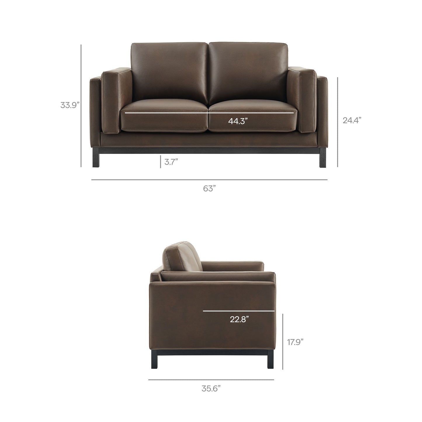 Roscoe 63 inch Vegan Leather Loveseat by Modway EEI-7336