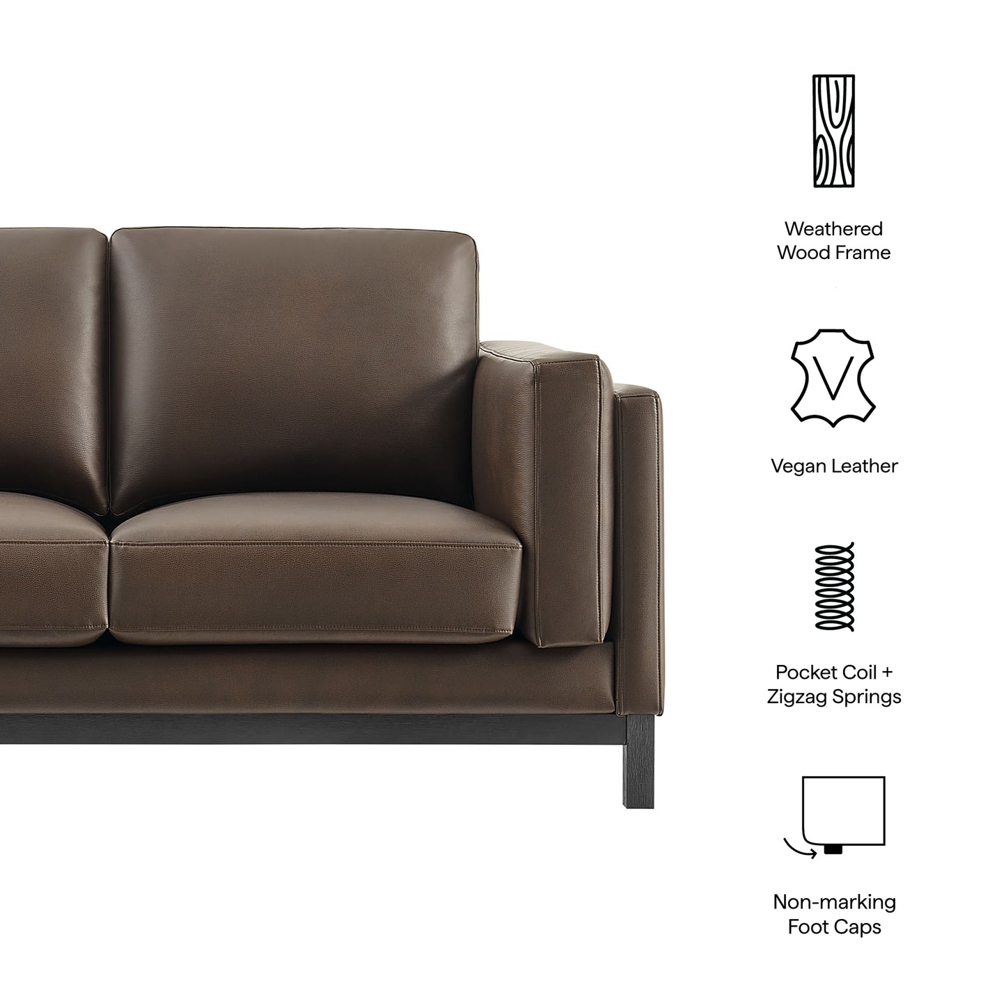Roscoe 63 inch Vegan Leather Loveseat by Modway EEI-7336