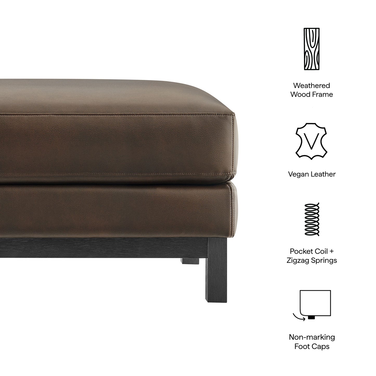 Roscoe Vegan Leather Ottoman by Modway EEI-7338