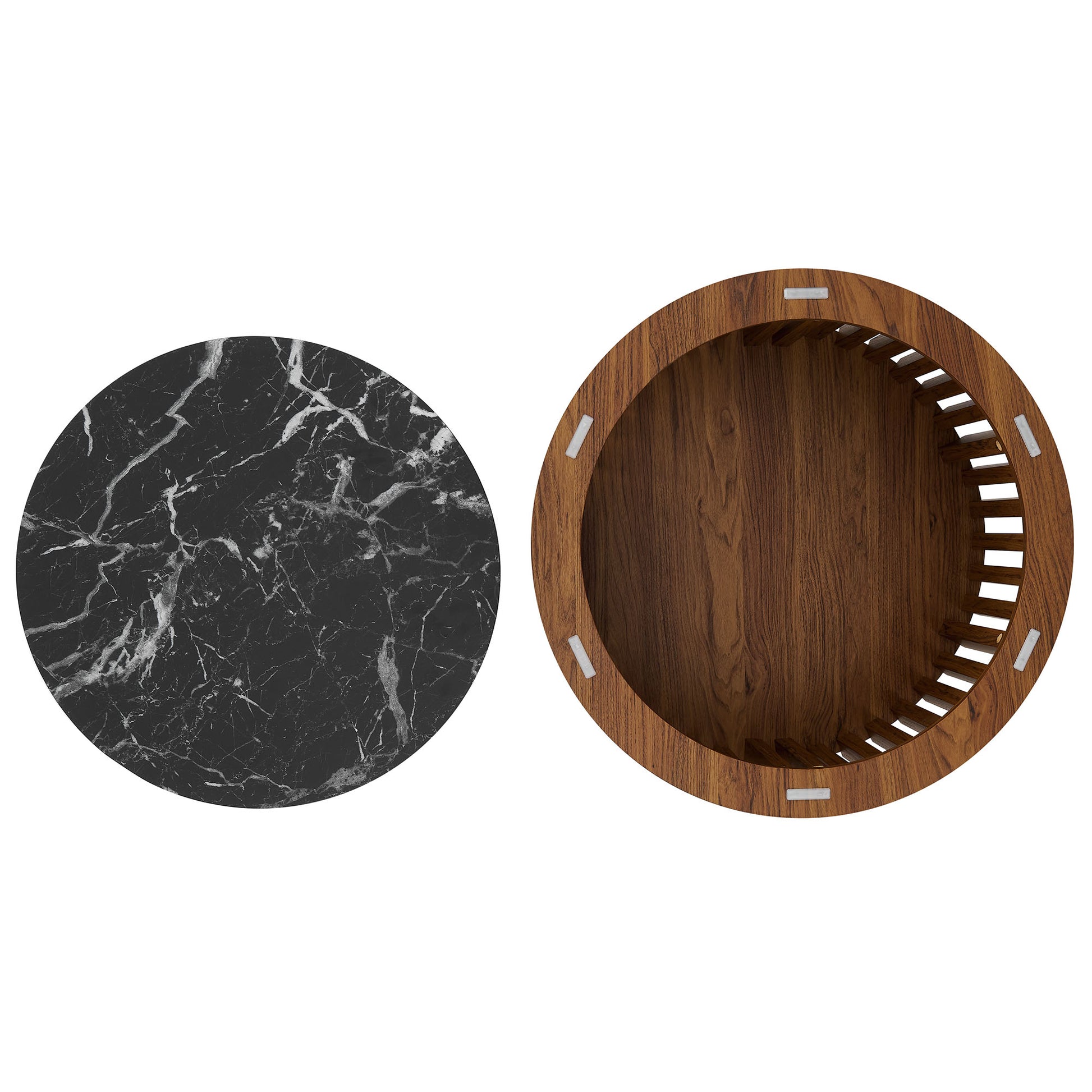 Fortitude Round Faux Marble Top Nesting Coffee Table Set by Modway EEI-7345 FredCo