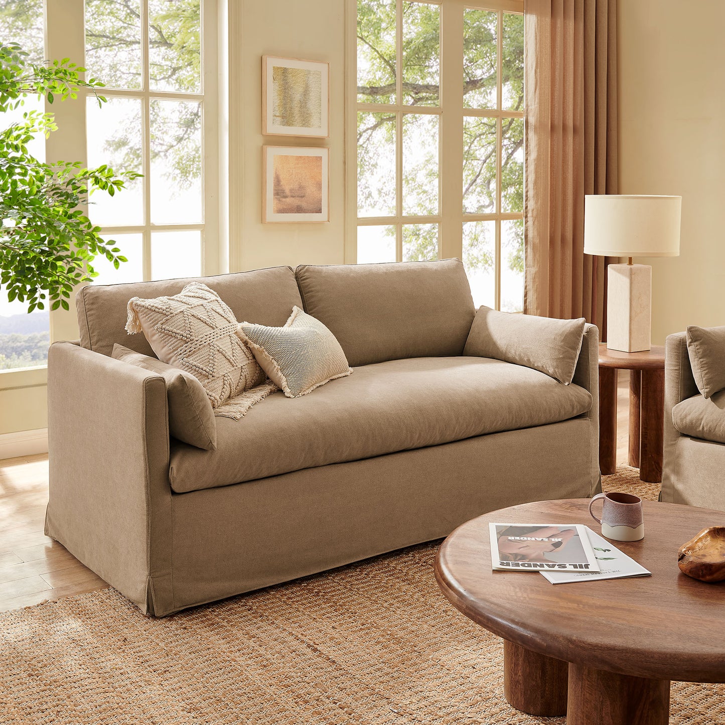 Wellfleet Slipcovered Linen-Blend Loveseat by Modway EEI-7356