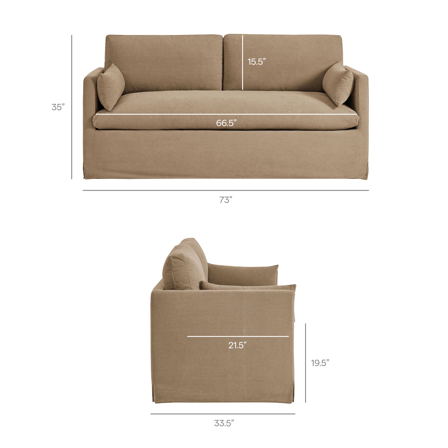 Wellfleet Slipcovered Linen-Blend Loveseat by Modway EEI-7356