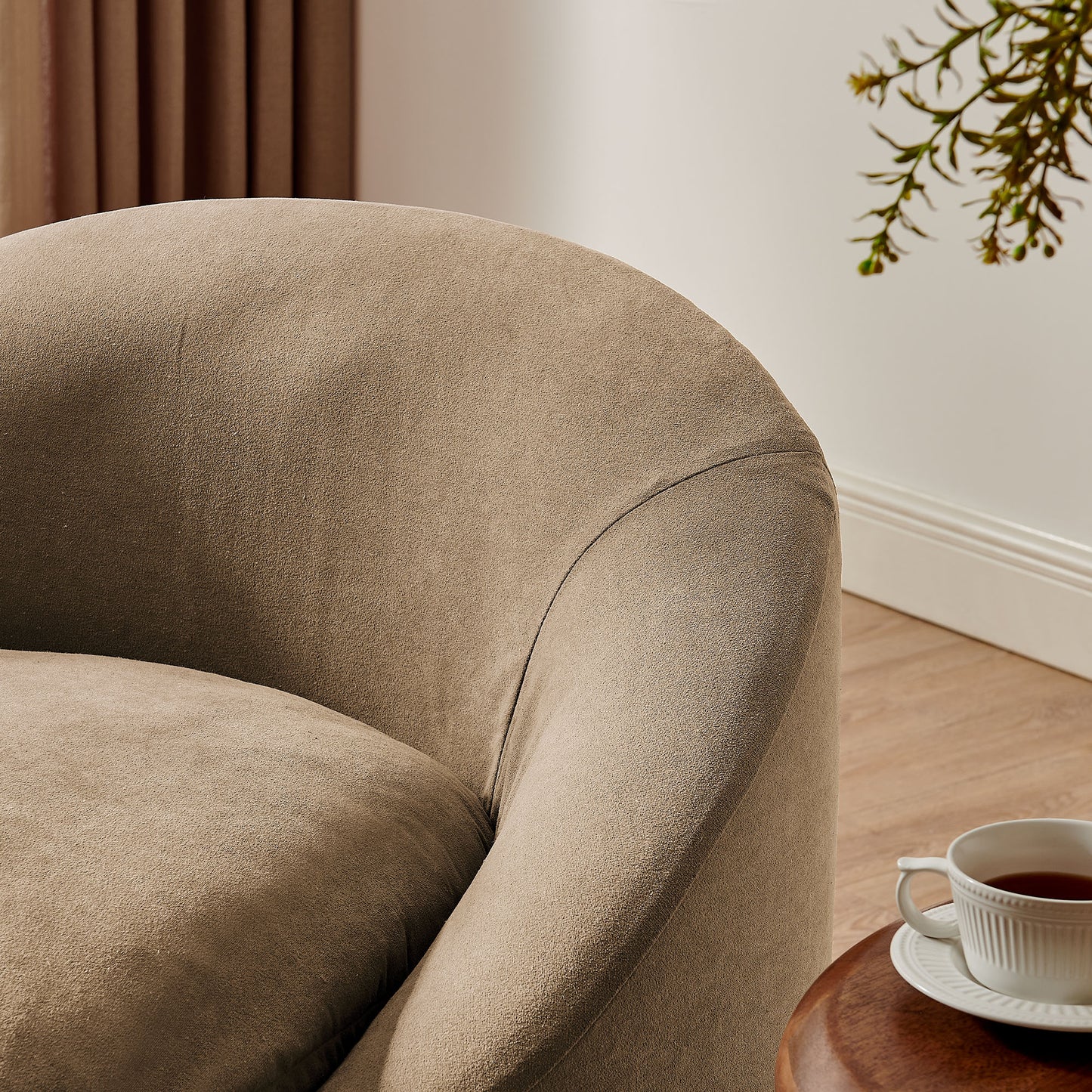 Sadie Slipcovered Linen-Blend Round Accent Chair by Modway EEI-7358