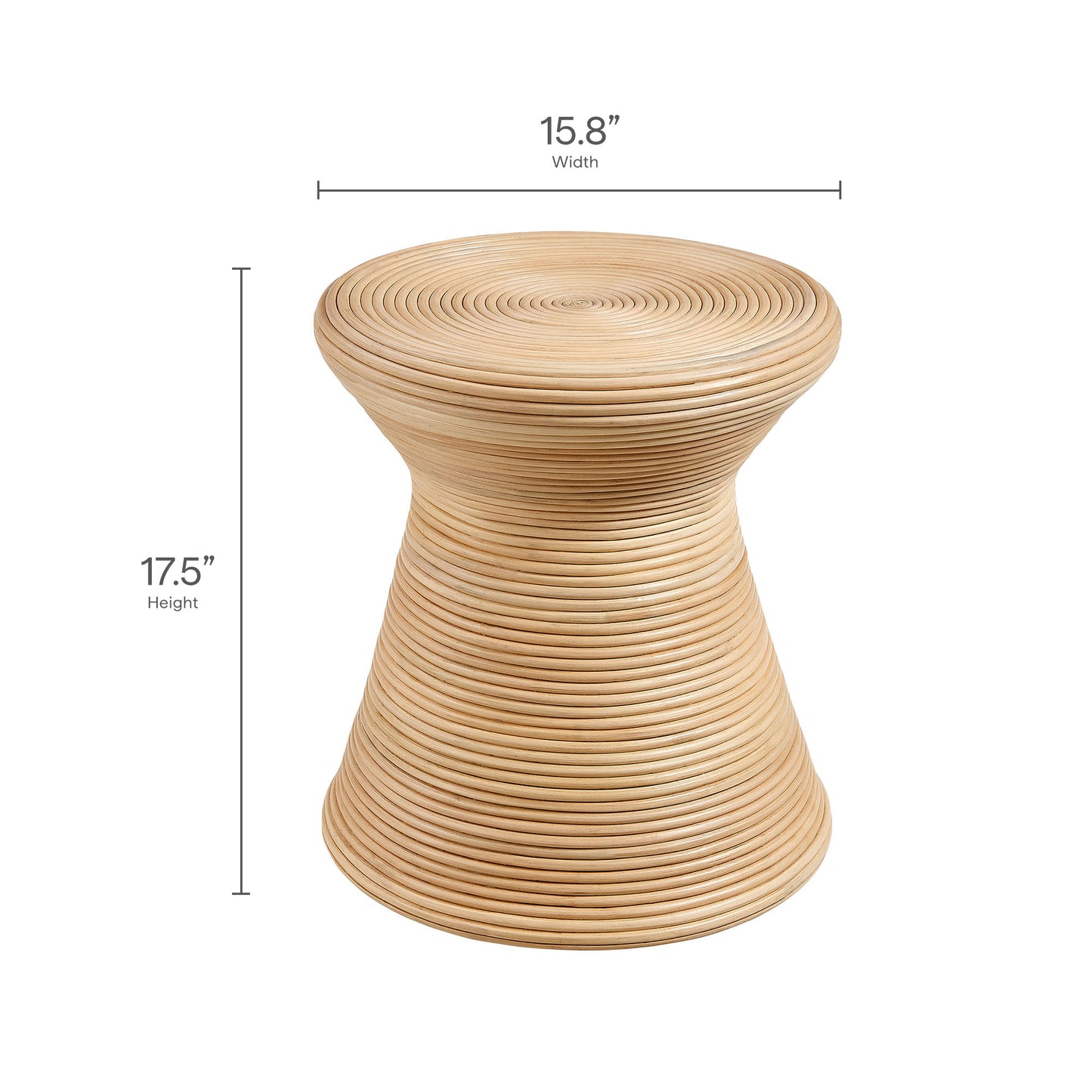 Tavi Hourglass Natural Rattan Round Side Table by Modway EEI-7360