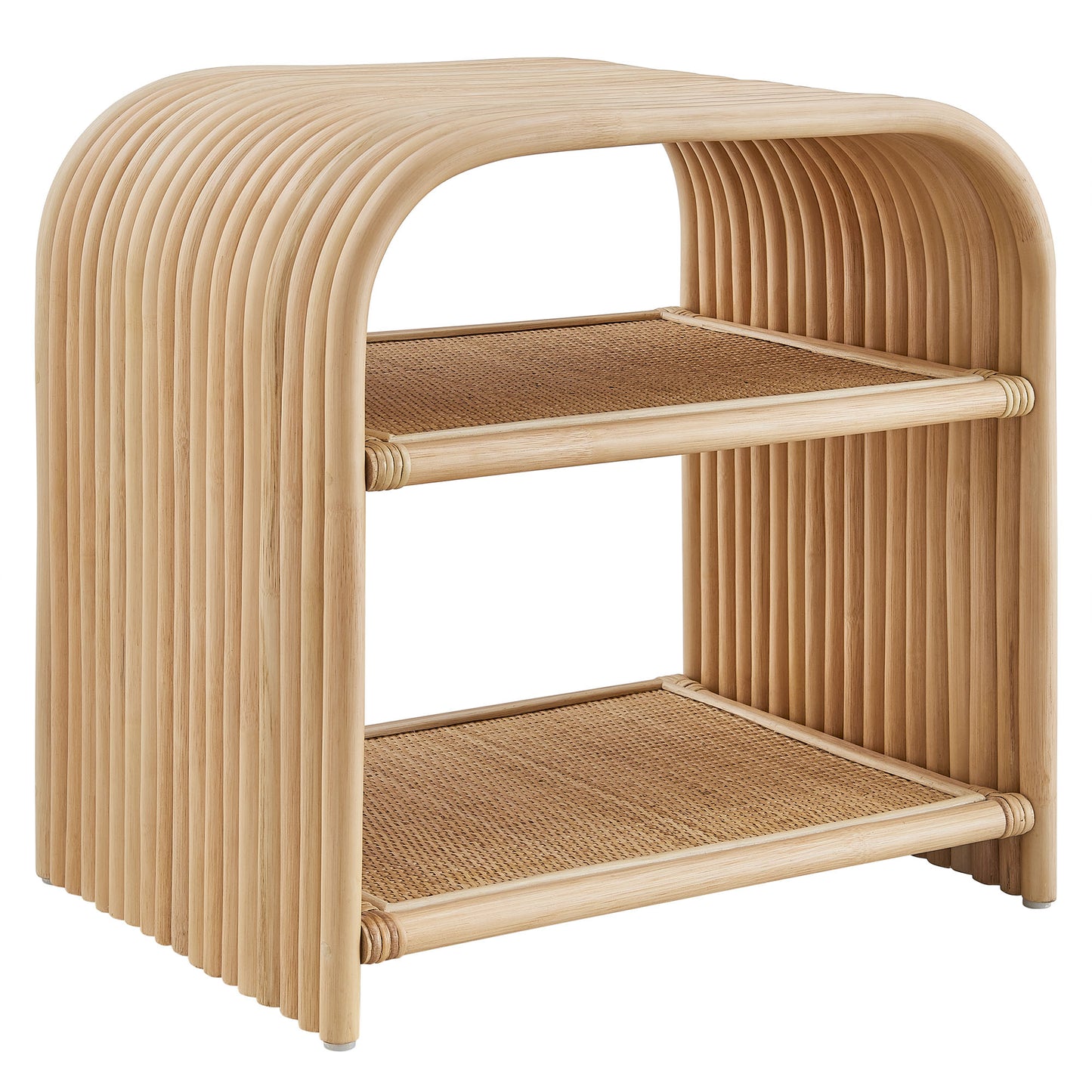 Eve Curved Natural Rattan Side Table by Modway EEI-7361