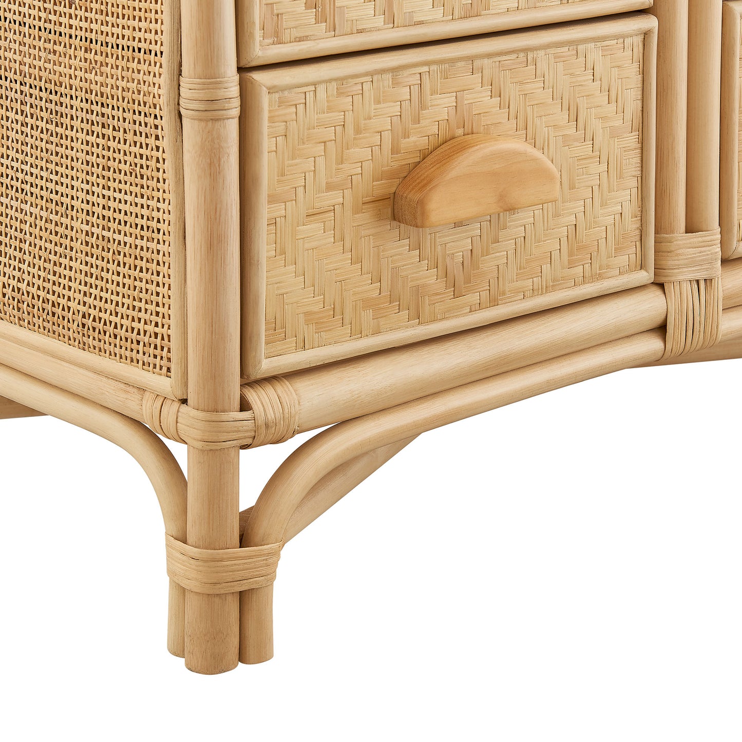 Jane 71 Inch Tall Arched Natural Rattan Bookshelf by Modway EEI-7362