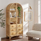 Jane 71 Inch Tall Arched Natural Rattan Bookshelf by Modway EEI-7362