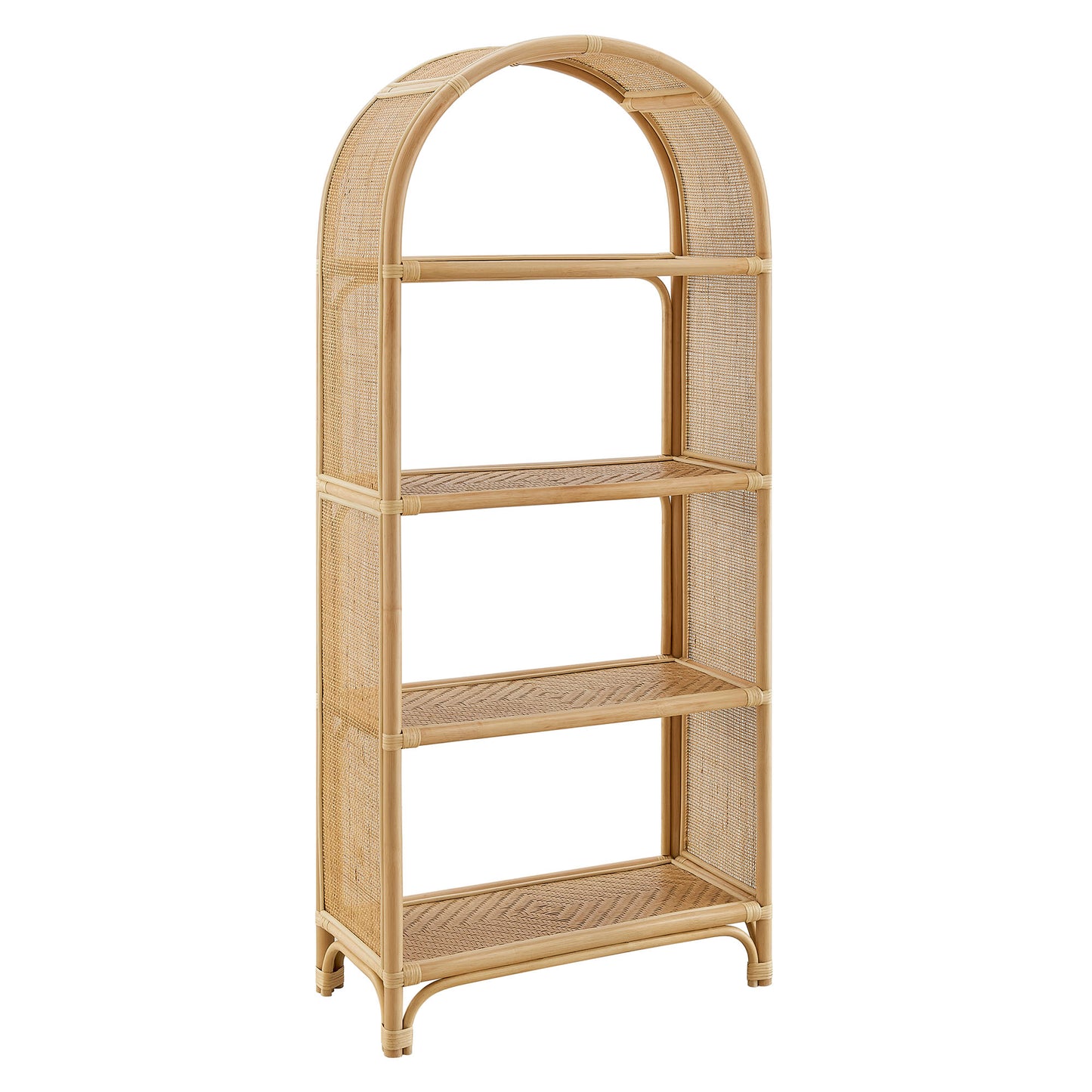 Celeste 67 Inch Tall Arched Natural Rattan Bookshelf by Modway EEI-7363
