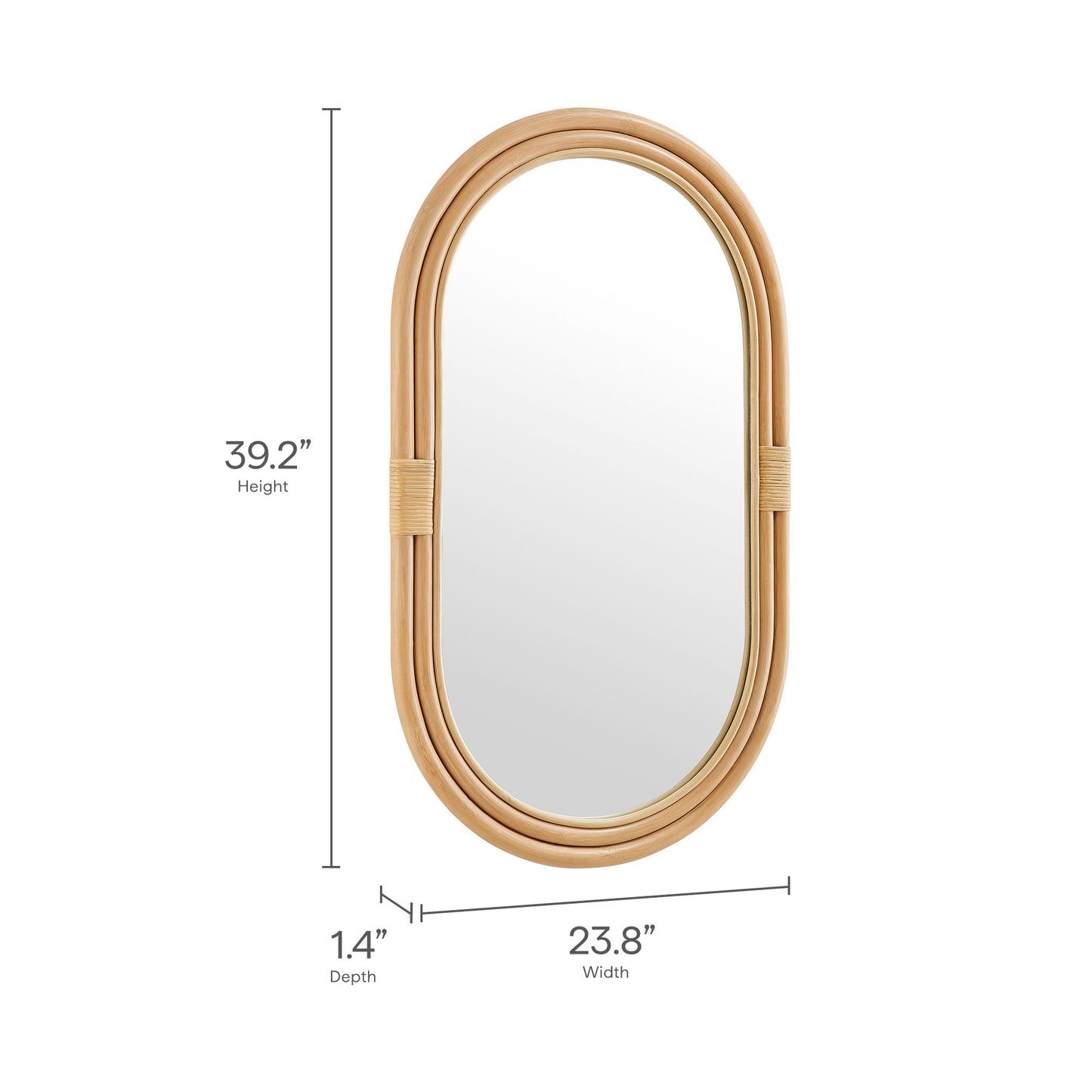 Corsica Oval Rattan Wall Mirror by Modway EEI-7364