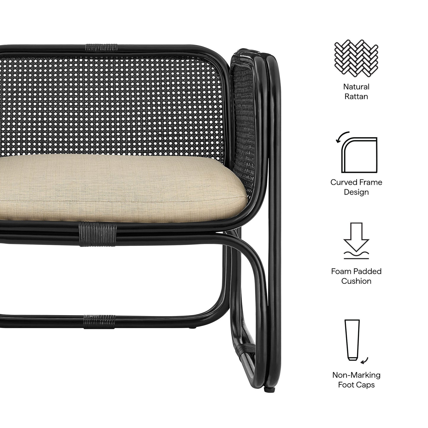 Ellis Natural Rattan Accent Armchair by Modway EEI-7365