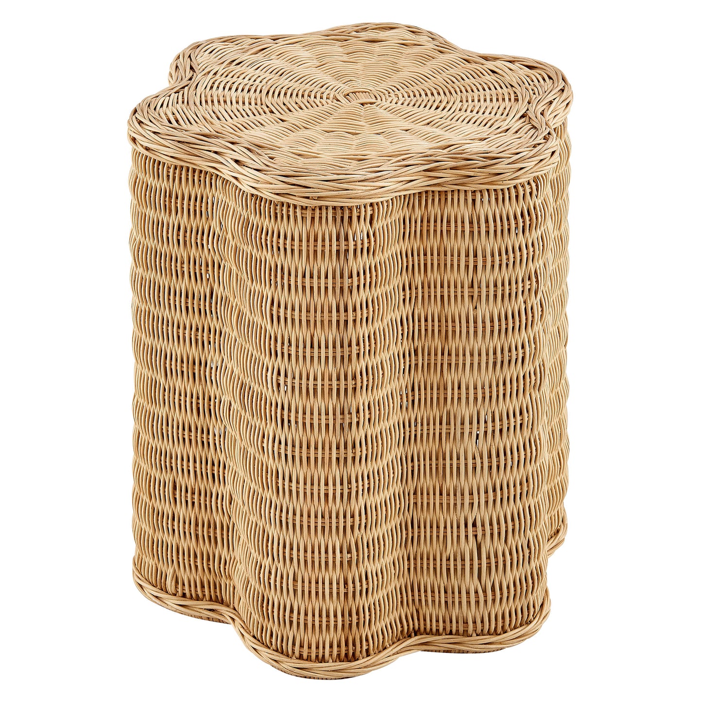Erika Scalloped Natural Rattan Side Table by Modway EEI-7366