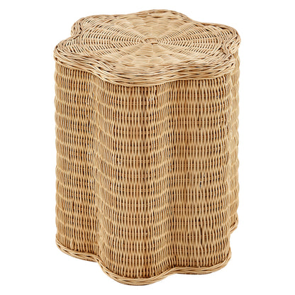 Erika Scalloped Natural Rattan Side Table by Modway EEI-7366